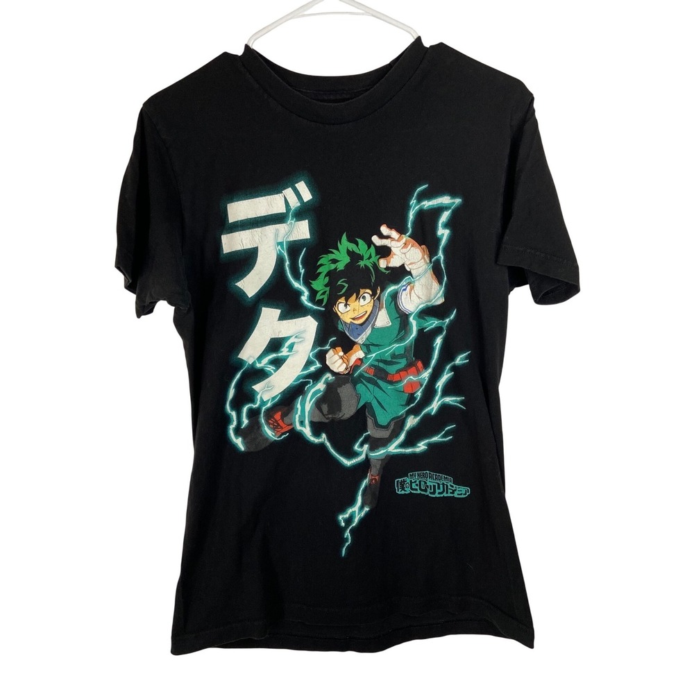 My Hero Academia Deku Izuku Midoriya Graphic T-Shirt Black Mens M Funimation